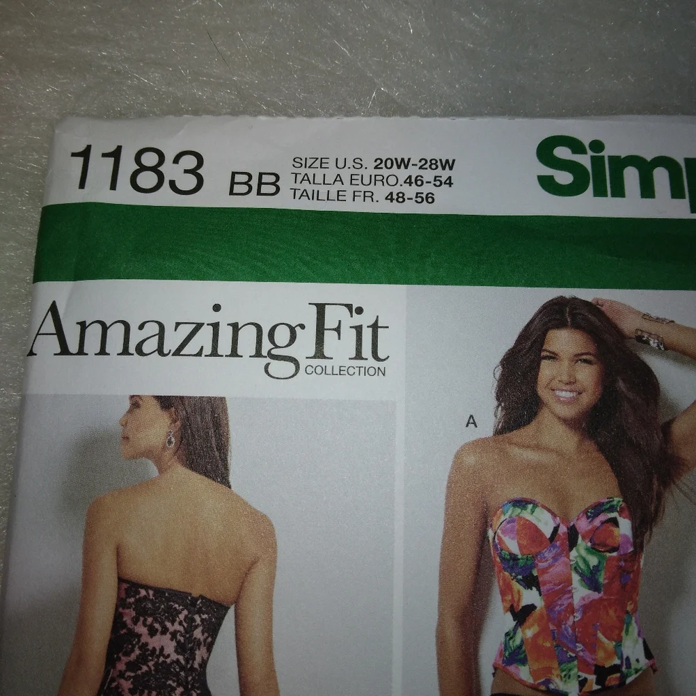 SIMPLICITY 1183 Sz 20W-28W Women's Corsets Cup sizes A B C D DD